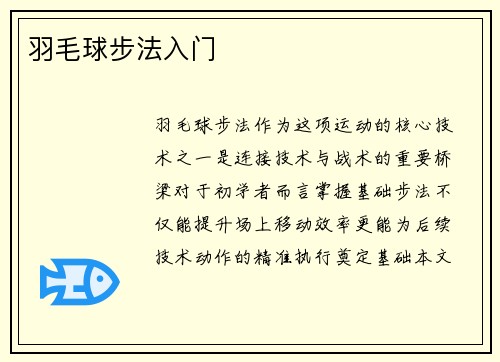 羽毛球步法入门